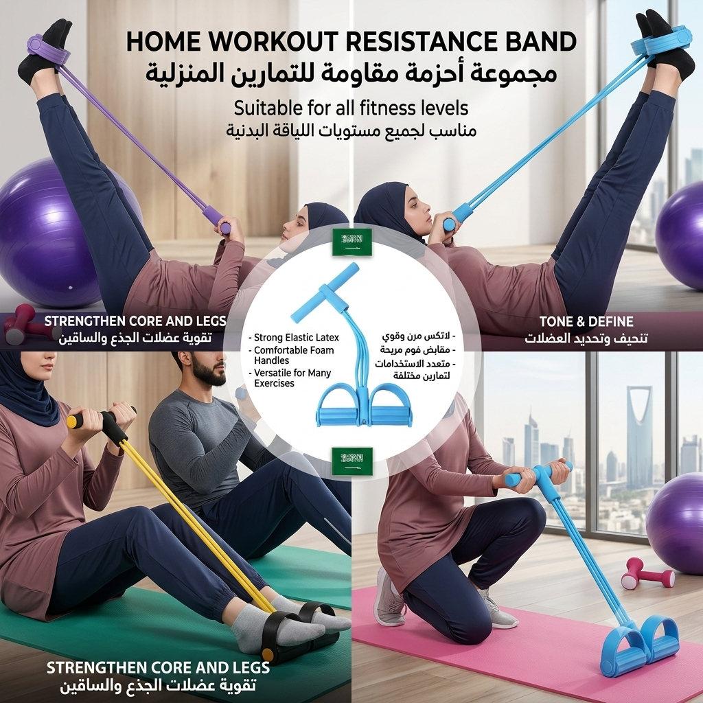 4-Tube Pedal Resistance Band