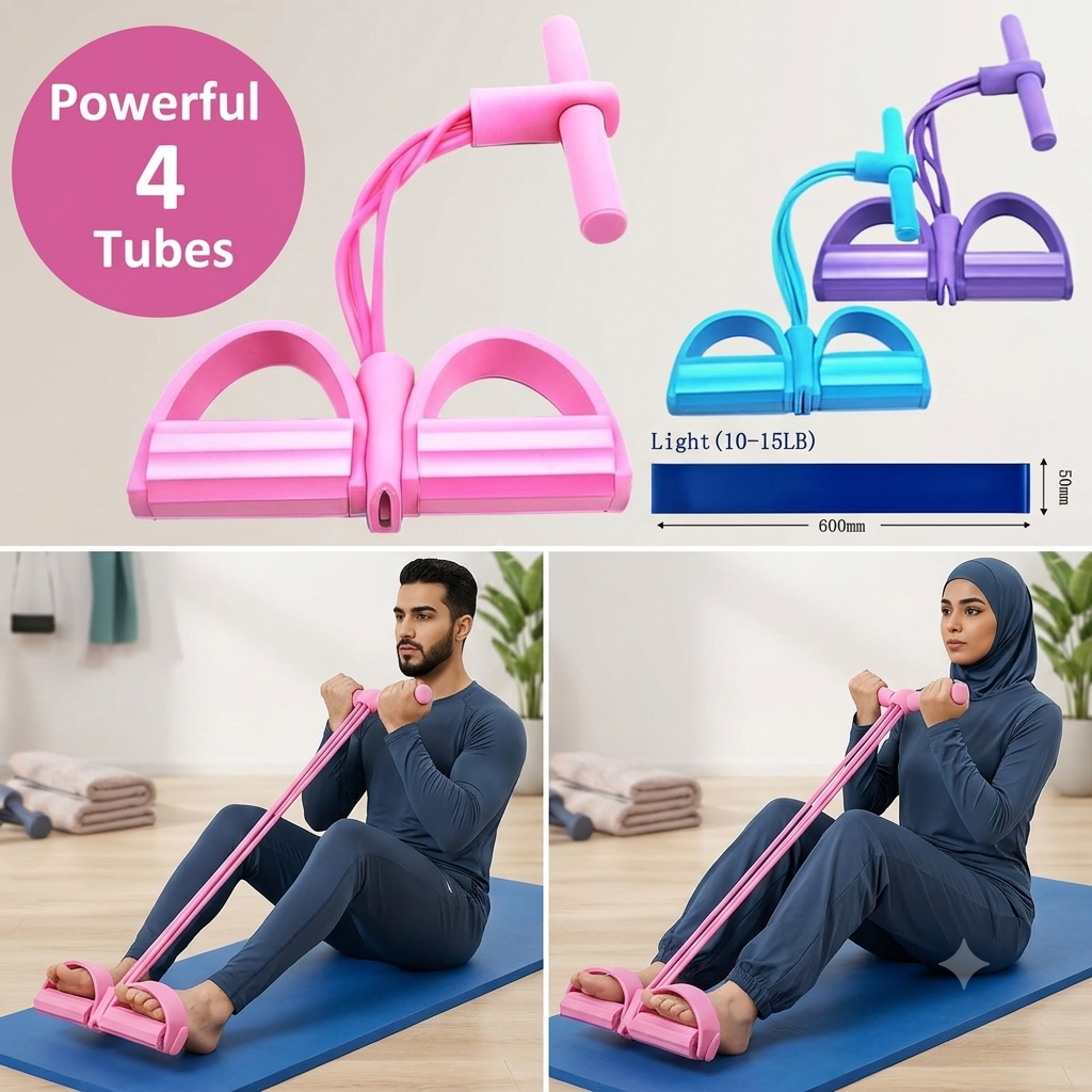 4-Tube Pedal Resistance Band